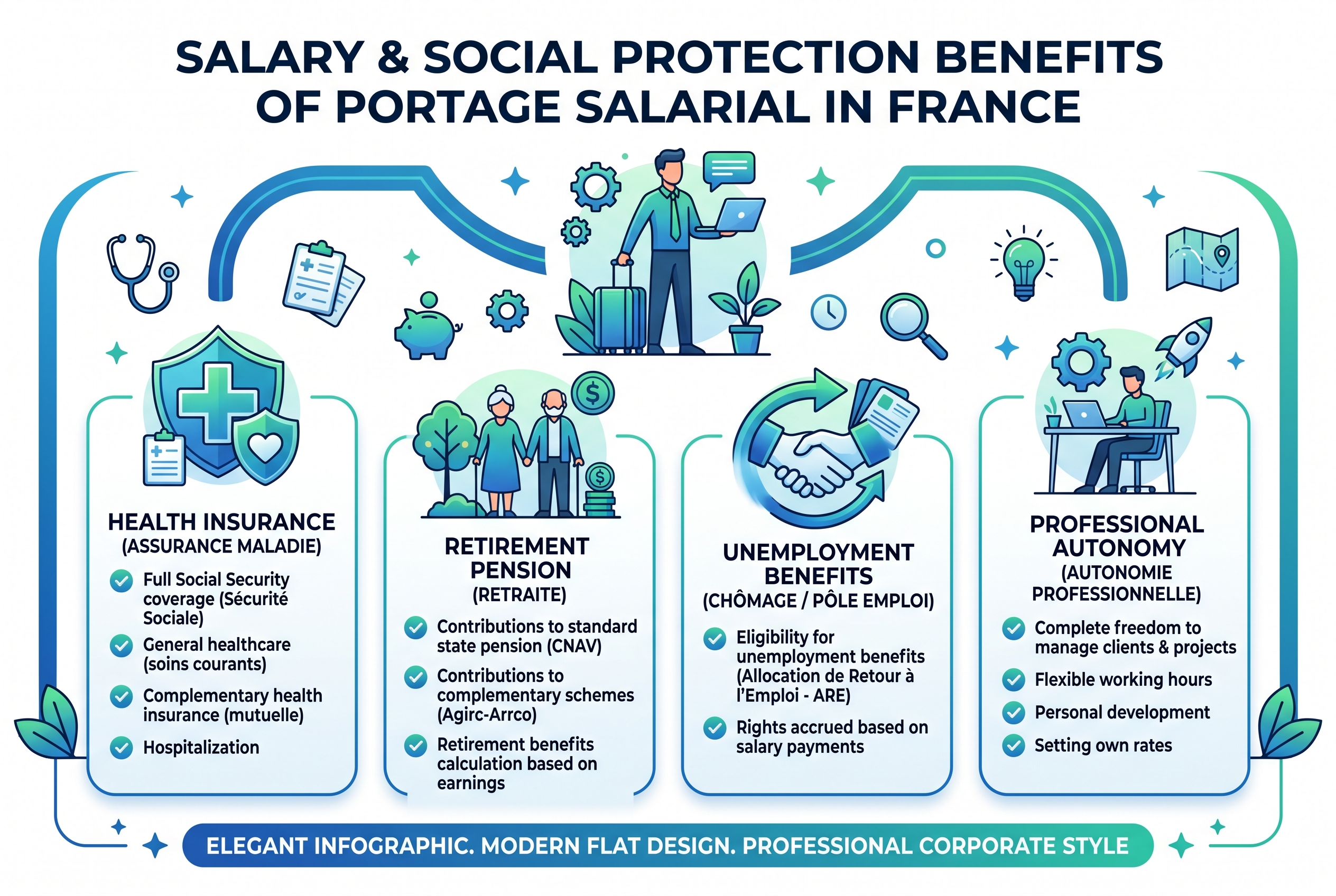 Avantages et protection sociale du portage salarial en France